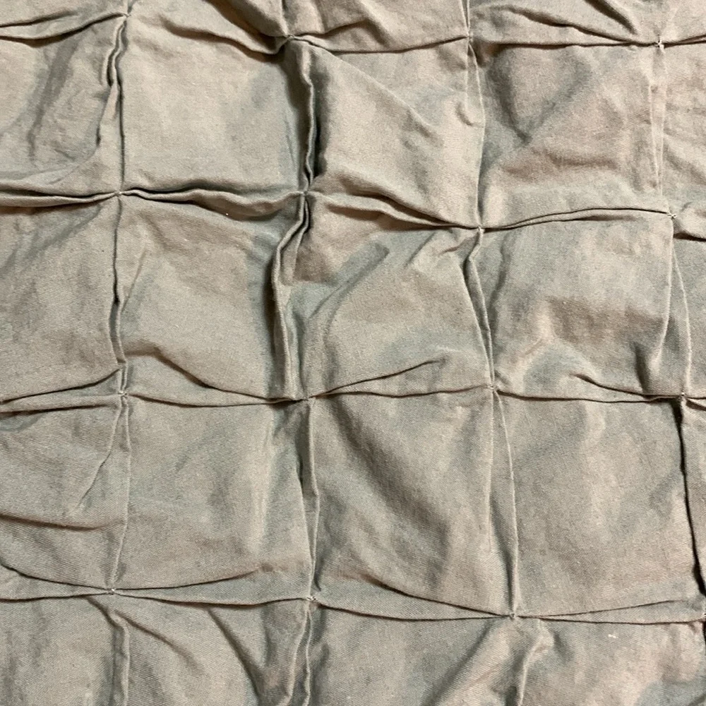 West Elm Puffed/Quilted Standard Size Cotton Sage Sham/ Pillowcases 2